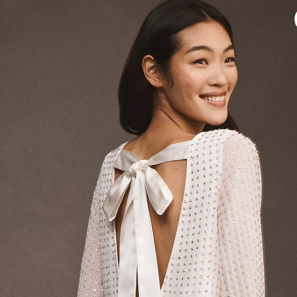 BHLDN Tie-Back Mini Dress